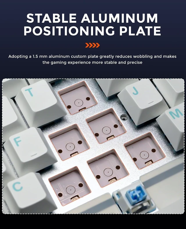 Alt view image 3 of 7 - EK75RT Rapid Trigger Wired Gaming Keyboard, Hall Effect Magnetic Switch Mechanical Keyboard, Adjustable Actuation, 75% TKL with Knob, Magnetic Sensing RGB Backlit, PBT Keycaps for FPS