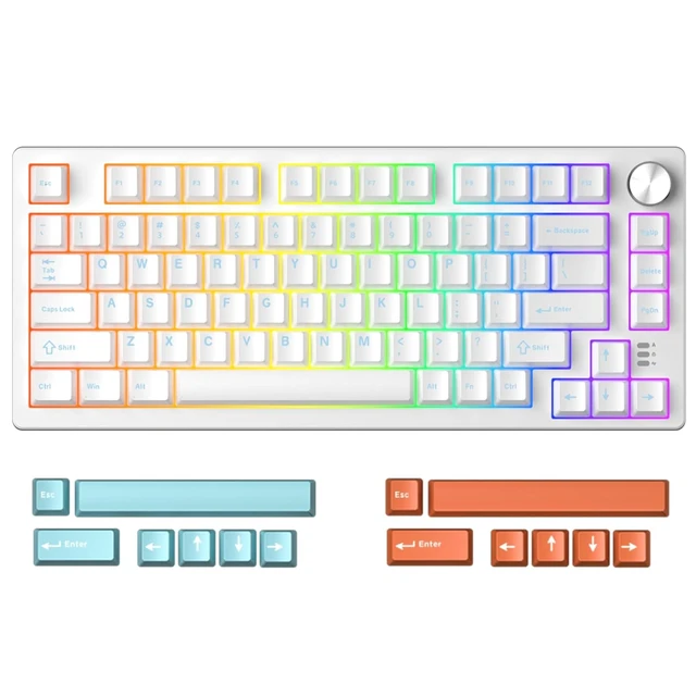 Main image of EK75RT Rapid Trigger Wired Gaming Keyboard, Hall Effect Magnetic Switch Mechanical Keyboard, Adjustable Actuation, 75% TKL with Knob, Magnetic Sensing RGB Backlit, PBT Keycaps for FPS