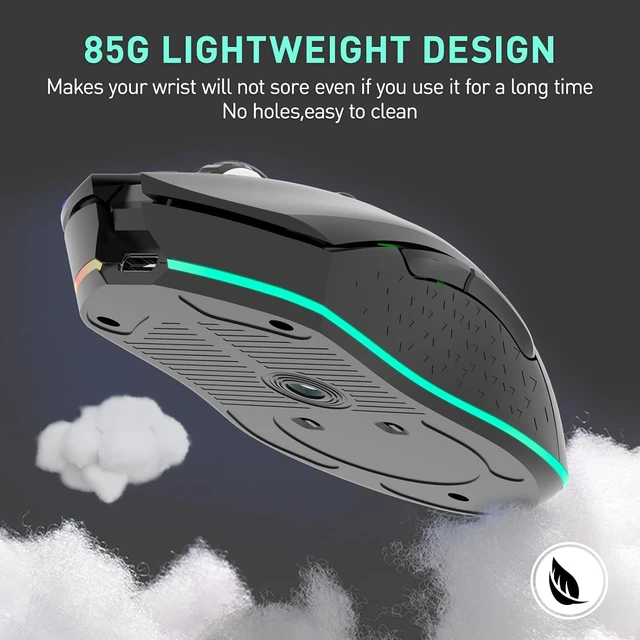Alt view image 7 of 7 - Wireless Gaming Mouse with Charging Dock Rechargeable, RGB