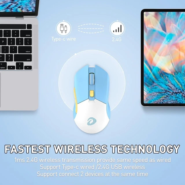 Alt view image 2 of 7 - Wireless Gaming Mouse with Charging Dock Rechargeable, RGB