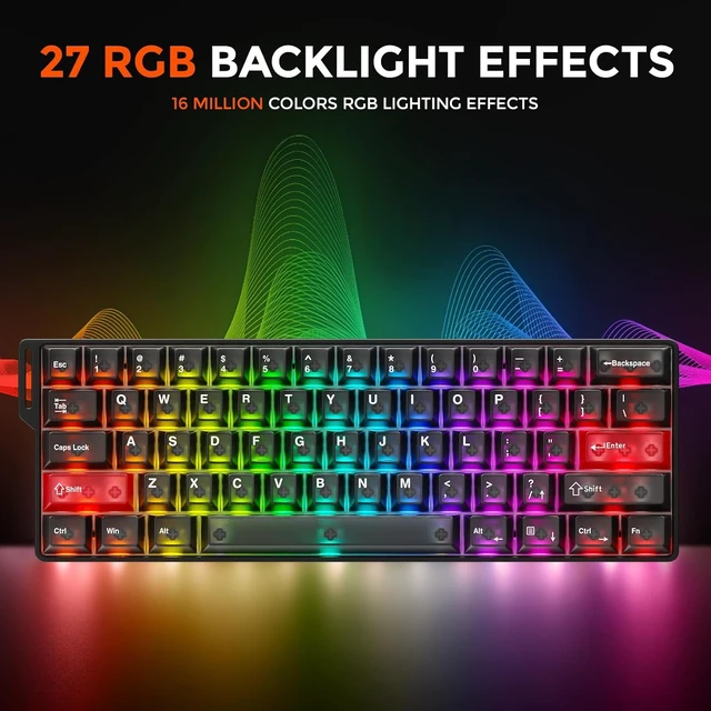 Alt view image 5 of 7 - COOL60 60% Hall Effect Mechanical Gaming Keyboard,Magnetic Switch