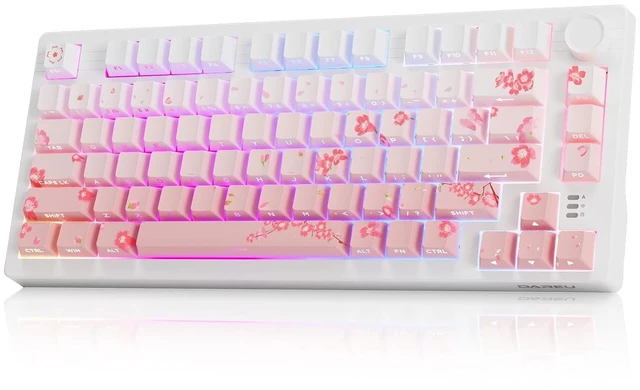 Main image of EK75PRO Sakura Pink 75% Wireless Mechanical Gaming Keyboard with Knob