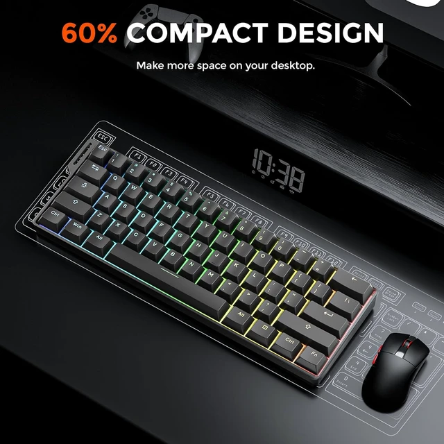 Alt view image 3 of 7 - EK60 HE Hall Effect Magnetic Switch Mechanical Gaming Keyboard 60%