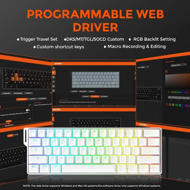Alt view image 7 of 7 - EK60 HE Hall Effect Magnetic Switch Mechanical Gaming Keyboard 60%