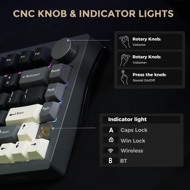 Alt view image 5 of 7 - FLEX75 Gasket Wireless Mechanical Keyboard with Knob