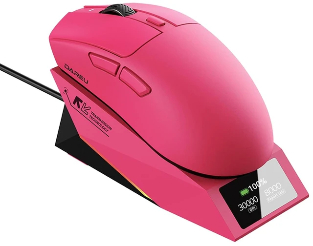 Main image of AE6 Pro Wireless Gaming Mouse with Display Charging Dock-Magenta
