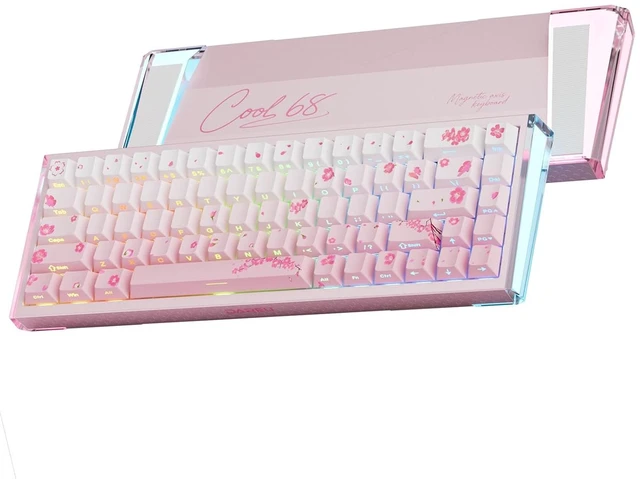 Main image of COOL68 Sakura Pink Hall Effect Magnetic Switch Gaming Keyboard 65%