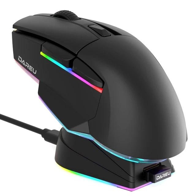 Main image of A955 Lightweight Wireless Gaming Mouse with RGB Charging Dock: Tri-Mode 2.4G/USB-C/BT Mouse Up to 12K DPI Optical Sensor -KBS II Buttons Fully Programmable- 120 Hr Battery