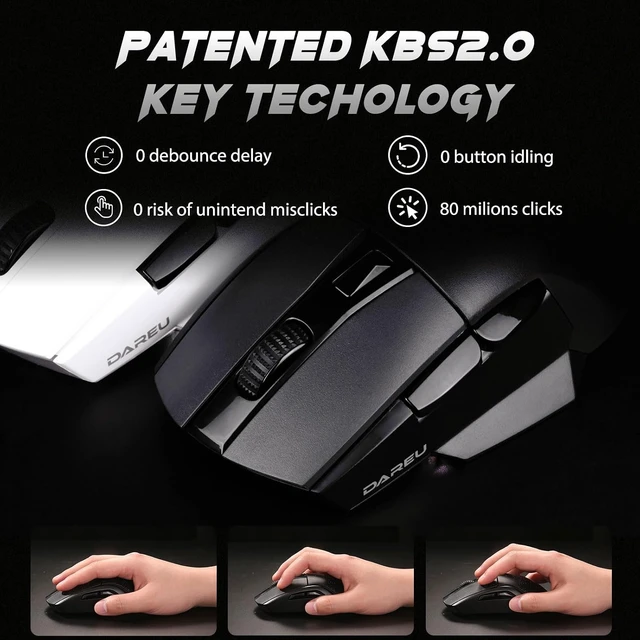 Alt view image 6 of 7 - A955 Lightweight Wireless Gaming Mouse with RGB Charging Dock: Tri-Mode 2.4G/USB-C/BT Mouse Up to 12K DPI Optical Sensor -KBS II Buttons Fully Programmable- 120 Hr Battery