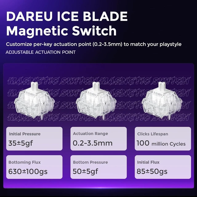 Alt view image 7 of 7 - COOL68 Hall Effect Magnetic Switch Mechanical Gaming Keyboard 65%