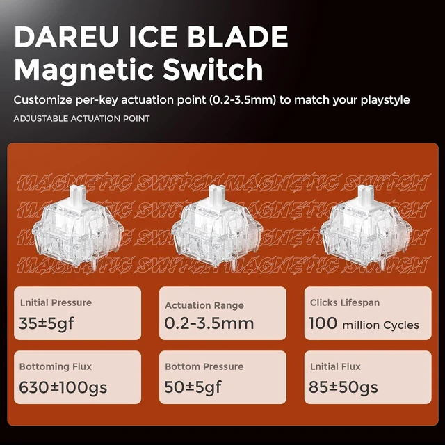 Alt view image 7 of 7 - COOL68 Hall Effect Magnetic Switch Mechanical Gaming Keyboard 65%