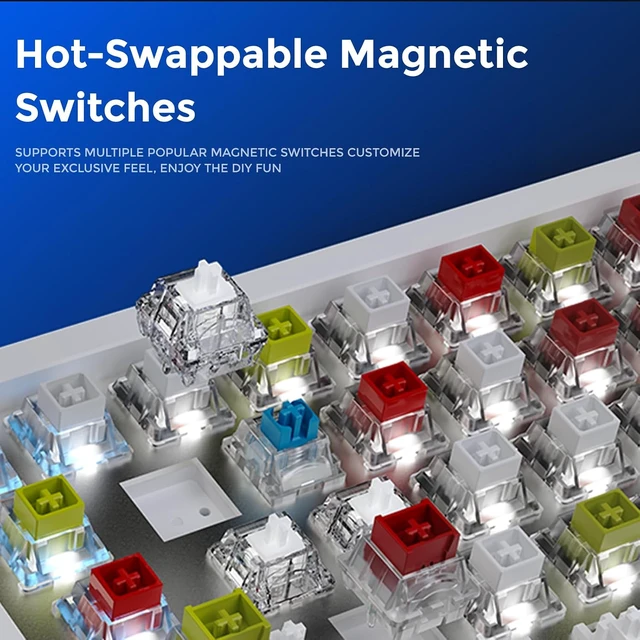 Alt view image 6 of 7 - COOL68 Hall Effect Magnetic Switch Mechanical Gaming Keyboard 65%