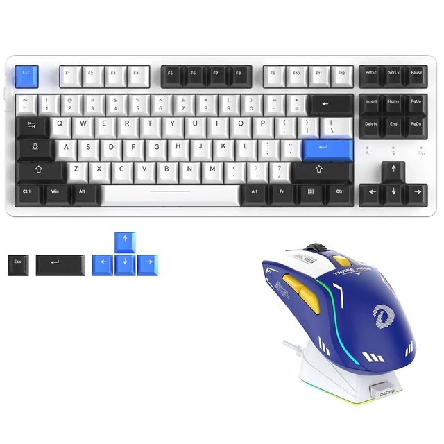 Main image of Wireless Keyboard and Mouse:EK87PRO 80% TKL Wireless Mechanical Gaming Keyboard &A950 Wireless Gaming Mouse with Charging Dock Combo