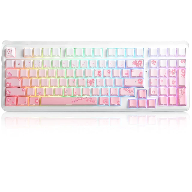 Main image of EK98pro Sakura Pink Wireless Mechanical Keyboard,Tri-Mode BT/2.4GHz/USB-C Creamy Gaming Keyboard with Number Pad,Gasket Structure,Hot Swappable Custom,RGB Backlit for Win/Mac