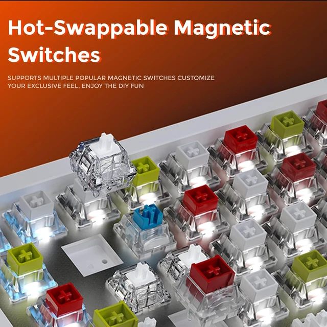 Alt view image 7 of 7 - COOL68 Hall Effect Magnetic Switch Mechanical Gaming Keyboard 65%