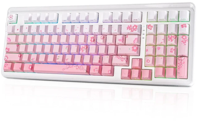 Main image of EK98pro Sakura Pink Wireless Mechanical Keyboard,Tri-Mode BT/2.4GHz/USB-C Creamy Gaming Keyboard with Number Pad,Gasket Structure,Hot Swappable Custom,RGB Backlit for Win/Mac