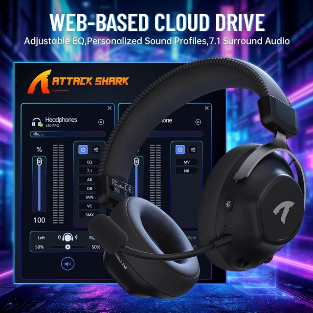 Alt view image 7 of 7 - L50 PRO Wireless Gaming HeadseBlack