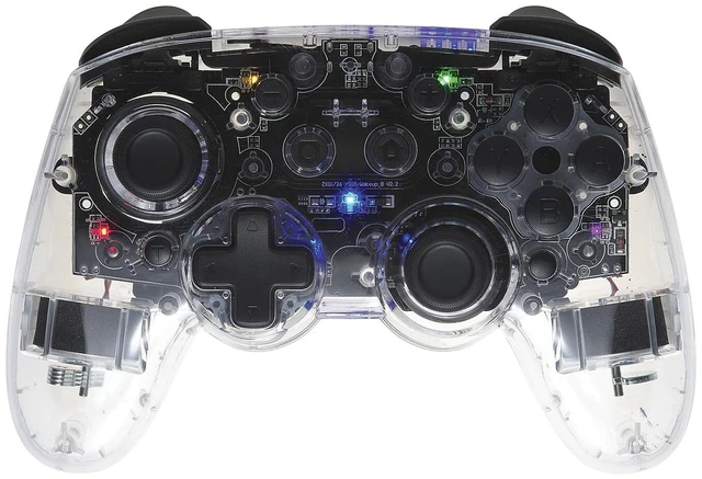 Main image of C.A.T. 9 Bluetooth 5.0 Wireless USB-C Wired Game Controller Clear 8-Color RGB Illumination Dual Vibration 6-Axis Motion Sensor - PC/iPhone/Android/Switch