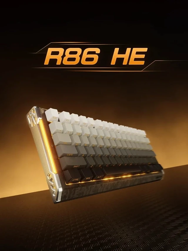 Alt view image 7 of 7 - R86 HE Wired 8K Carbon Fiber Magnetic Keyboard (Moonlight)