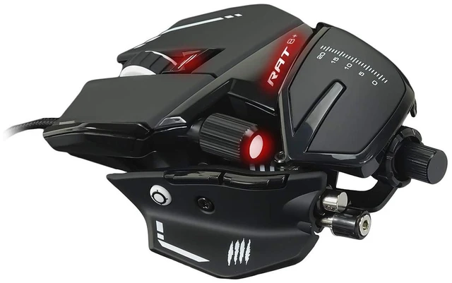 Alt view image 5 of 6 - R.A.T. 8+ Adjustable Wired Gaming Mouse - 16000 DPI - 11 Programmable Buttons - 4 User Profiles Stored Directly - Customize RGB LED - Additional Palm Rests and Pinky Supports - Black