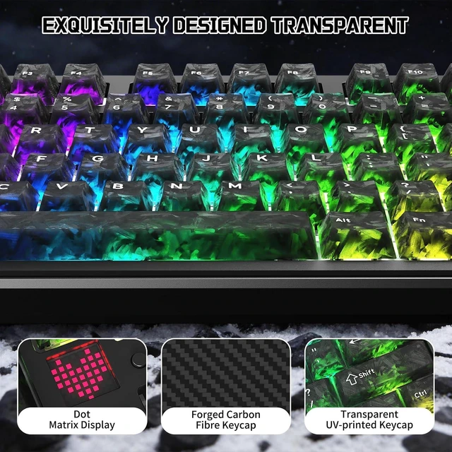Alt view image 6 of 7 - X87 Ultra Wireless Mechanical Keyboard,Forged Carbon