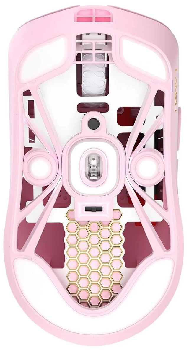 Alt view image 3 of 6 - Maya Champion Edition Wireless Gaming Mouse, Ultra-Lightweight 45g, Optical Switch, Golden TTC Dust-Proof Encoder, Pixart PAW 3950 IC, 8K Compatible, for Small Hands Users (Light Pink)