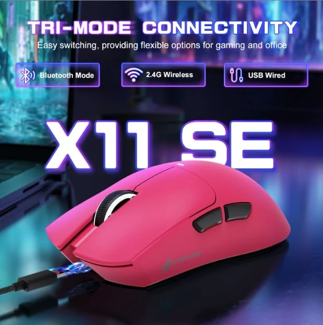 Alt view image 2 of 7 - X11 SE Ultra-Light Wireless Gaming Mouse,Berry Red
