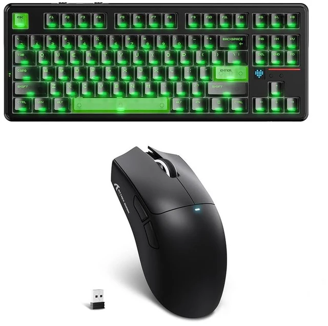 Main image of X87 Ultra Wireless Mechanical Keyboard& X11SE Ultra-Light Wireless Gaming Mouse, 10000mAh Battery, Dot-Matrix Screen, 16.8M RGB, Hot-Swappable, Programmable for PC Gamer (Shadow Jade)
