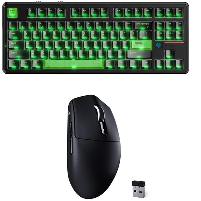 Main image of X87 Ultra Wireless Mechanical Keyboard& G3 Ultra-Light Wireless Gaming Mouse, 10000mAh Battery, Dot-Matrix Screen, 16.8M RGB, Hot-Swappable, Programmable for PC Gamer (Shadow Jade)