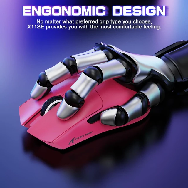 Alt view image 5 of 7 - X11 SE Ultra-Light Wireless Gaming Mouse,Berry Red