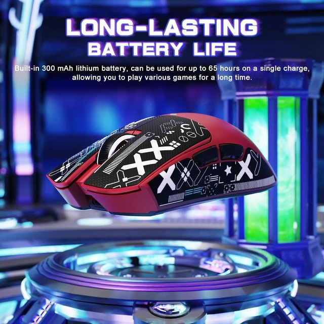 Alt view image 7 of 7 - X11 SE Ultra-Light Wireless Gaming Mouse,Red&Sticker