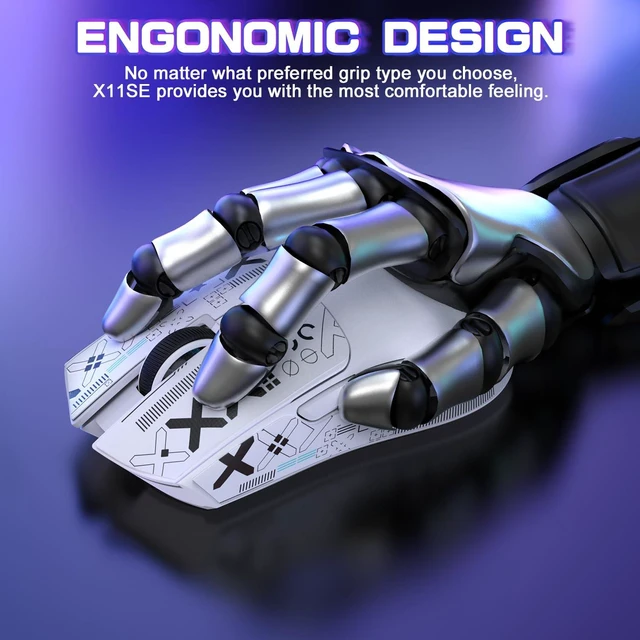Alt view image 5 of 7 - X11 SE Ultra-Light Wireless Gaming Mouse, White&Sticker