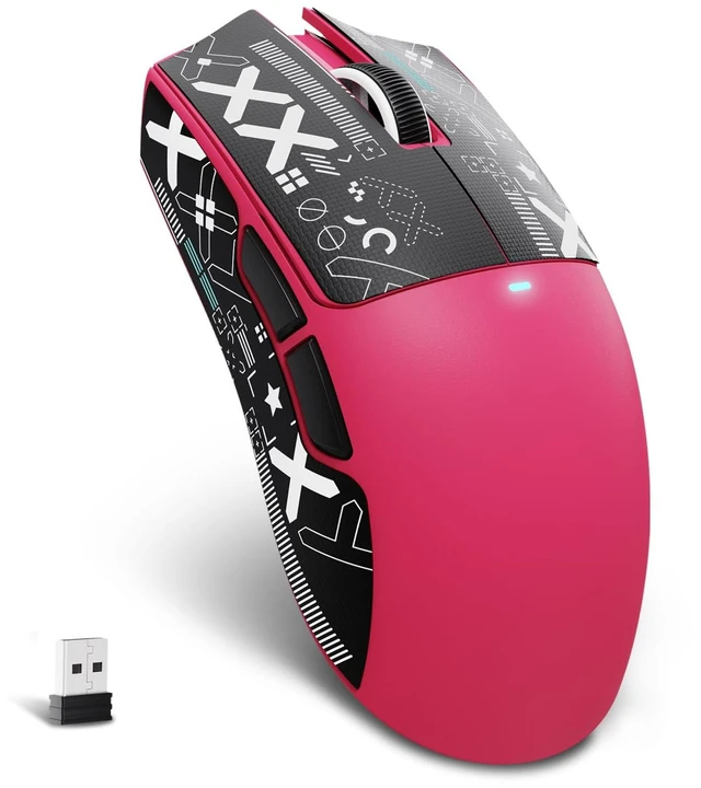 Main image of X11 SE Ultra-Light Wireless Gaming Mouse, Berry Red&Sticker