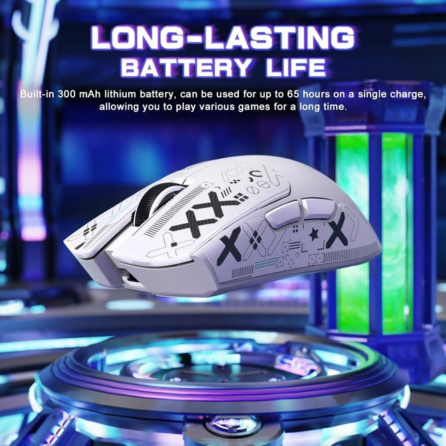 Alt view image 7 of 7 - X11 SE Ultra-Light Wireless Gaming Mouse, White&Sticker
