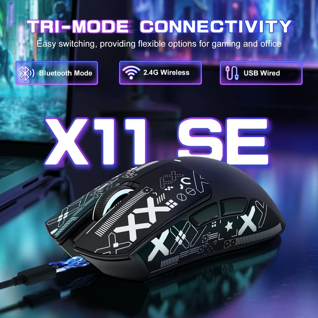 Alt view image 2 of 7 - X11 SE Ultra-Light Wireless Gaming Mouse,Black&Sticker
