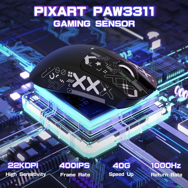 Alt view image 4 of 7 - X11 SE Ultra-Light Wireless Gaming Mouse,Black&Sticker