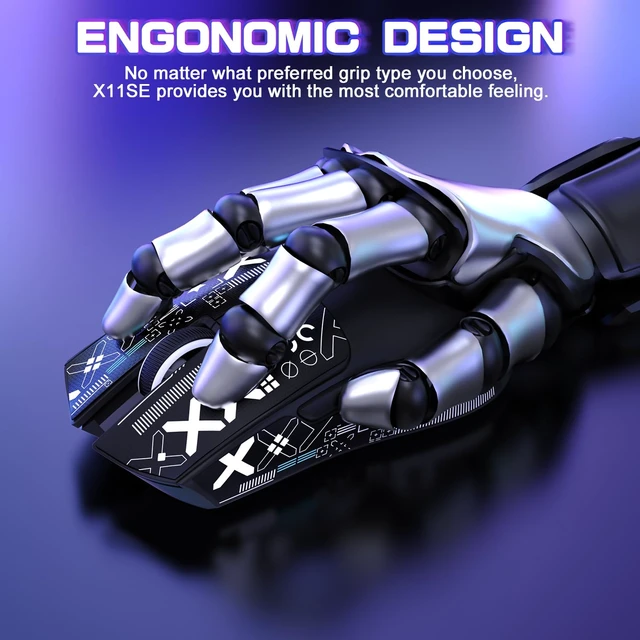 Alt view image 5 of 7 - X11 SE Ultra-Light Wireless Gaming Mouse,Black&Sticker