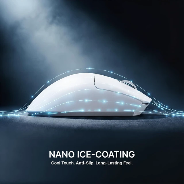 Alt view image 7 of 7 - V8 8K Wireless Gaming Mouse Whit 42000 DPI-PAW3950 MAX Sensor-59g Lightweight-Nordic54L15 MCU-400h Battery Life, Triple Modes,Gaming Accessories for PC/Laptop/Mac (White)
