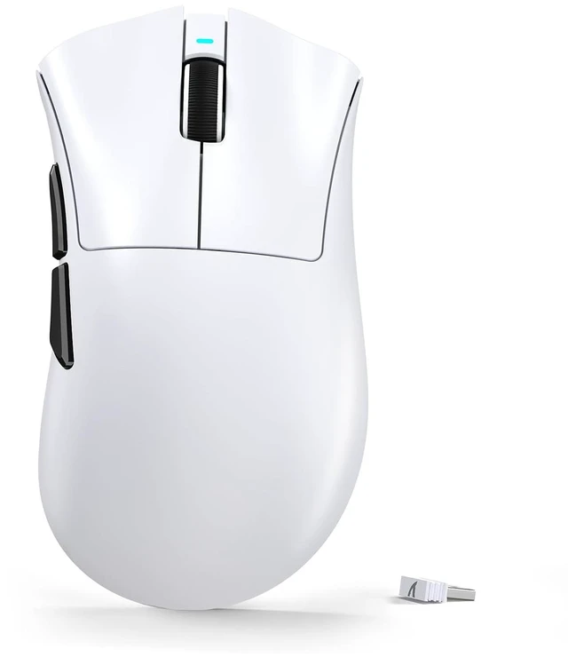 Main image of V3 Ultra-Light Wireless Gaming Mouse,PAW3311 Sensor, 500mAh, 62g, 25KDPI 2.4G/BT/USB-C Rechargeable Wireless Mouse with 5 Programmable Buttons for Laptop,PC,Mac Gamer (White)