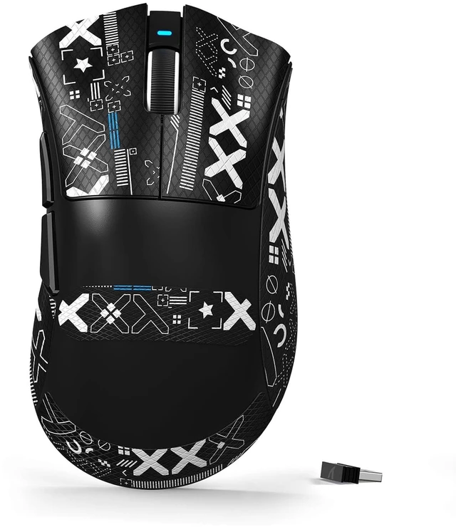 Main image of V3 Ultra-Light Wireless Gaming Mouse,PAW3311 Sensor, 500mAh, 62g, 25KDPI 2.4G/BT/USB-C Rechargeable Wireless Mouse with 5 Programmable Buttons for Laptop,PC,Mac Gamer (Black Griptap)