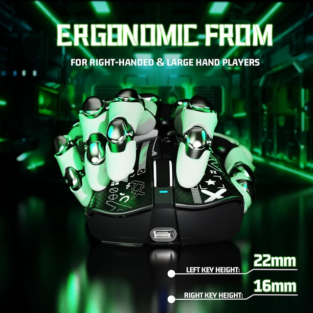 Alt view image 6 of 7 - V3 Ultra-Light Wireless Gaming Mouse,PAW3311 Sensor, 500mAh, 62g, 25KDPI 2.4G/BT/USB-C Rechargeable Wireless Mouse with 5 Programmable Buttons for Laptop,PC,Mac Gamer (Black Griptap)