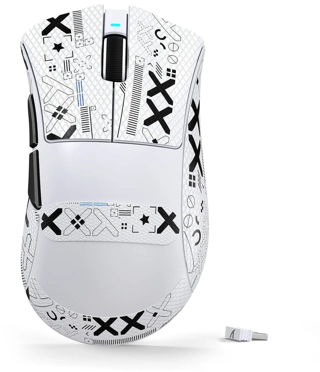 Main image of V3 Ultra-Light Wireless Gaming Mouse,PAW3311 Sensor, 500mAh, 62g, 25KDPI 2.4G/BT/USB-C Rechargeable Wireless Mouse with 5 Programmable Buttons for Laptop,PC,Mac Gamer (White Griptape)