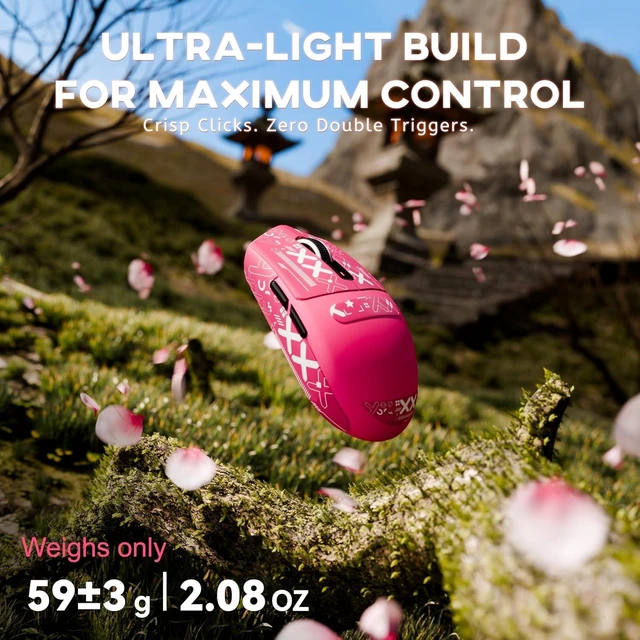 Alt view image 3 of 7 - G3 Wireless Gaming Mouse,Berry Red&Sticker