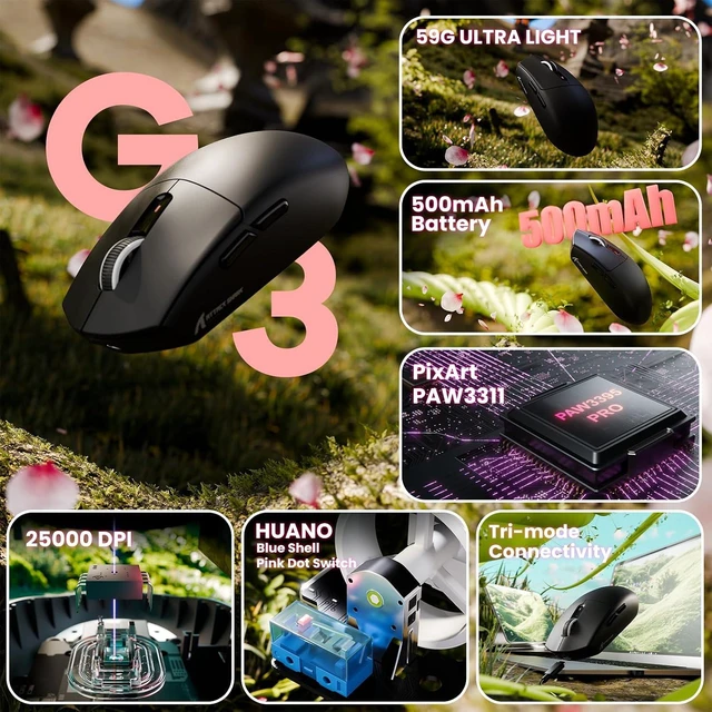 Alt view image 2 of 7 - G3 Wireless Gaming Mouse, Black