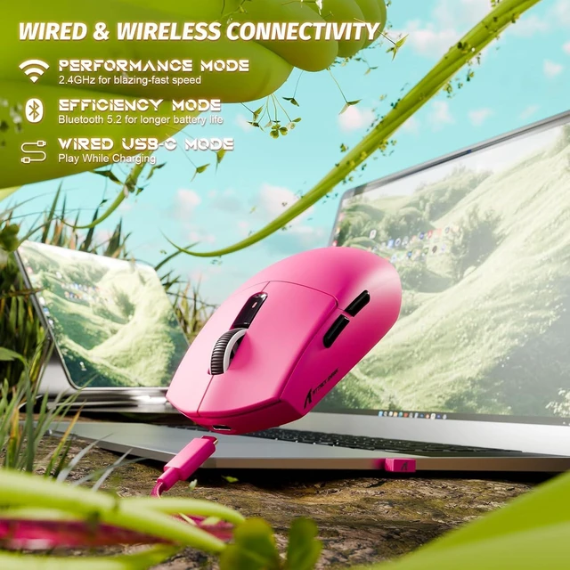 Alt view image 4 of 7 - G3 Wireless Gaming Mouse,Berry Red
