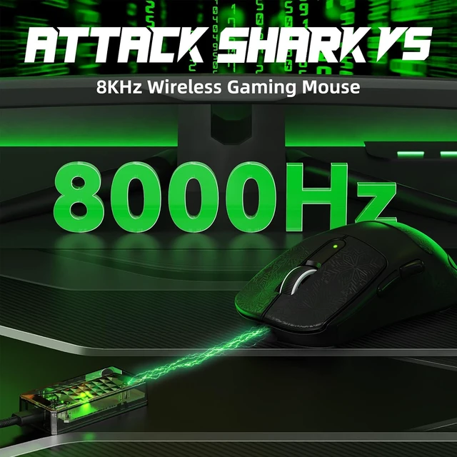 Alt view image 2 of 7 - V5 Wireless Gaming Mouse with 42000 DPI -PAW3950 MAX Sensor -55g Ultra-Lightweight-Nordic 52840 MCU,Wired/BT/2.4GHz Wirelss Programmable Mouse for PC/Mac (Black Sticker)