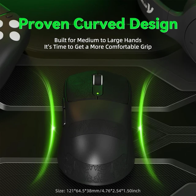 Alt view image 7 of 7 - V5 Wireless Gaming Mouse with 42000 DPI -PAW3950 MAX Sensor -55g Ultra-Lightweight-Nordic 52840 MCU,Wired/BT/2.4GHz Wirelss Programmable Mouse for PC/Mac (Black Sticker)