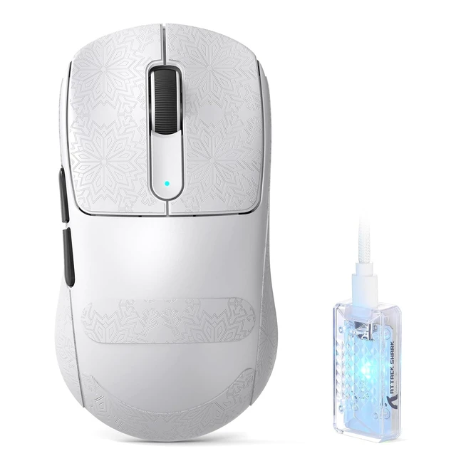 Main image of V5 Wireless Gaming Mouse with 42000 DPI -PAW3950 MAX Sensor -55g Ultra-Lightweight-Nordic 52840 MCU,Wired/BT/2.4GHz Wirelss Programmable Mouse for PC/Mac (White Sticker)