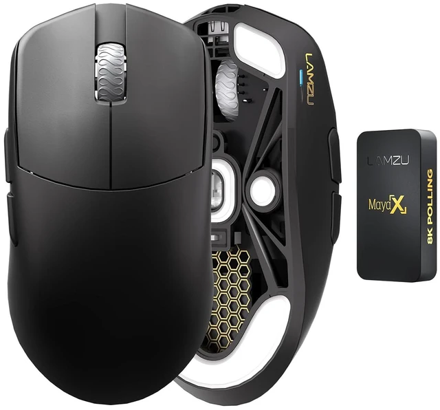 Main image of Maya X Wireless Gaming Mouse, Ultra Lightweight 47g, Optical Switch, Maximum 30000 DPI, Symmetrical, MCU Nordic 52840, Dust-Proof Encoder, PAW3950 Sensor(Larger Maya) (Black)