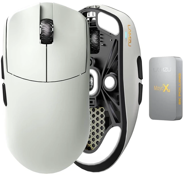 Main image of Maya X Wireless Gaming Mouse, Ultra Lightweight 47g, Optical Switch, Maximum 30000 DPI, Symmetrical, MCU Nordic 52840, Dust-Proof Encoder, PAW3950 Sensor(Larger Maya) (Grey)